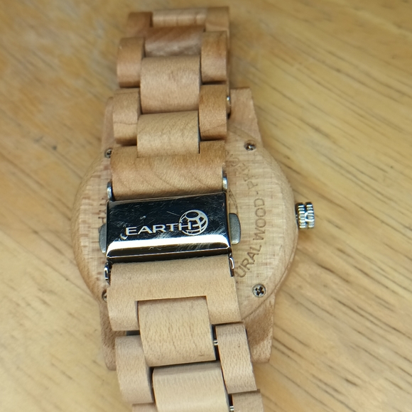 X Earth Blue Ridge Quartz watch light oak tone with silver face 3 hands i - Picture 6 of 7